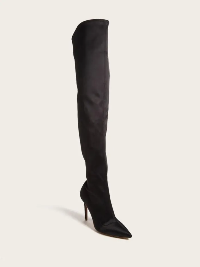 Women Belva OvertheKnee Boot Black1 Marciano Shoes