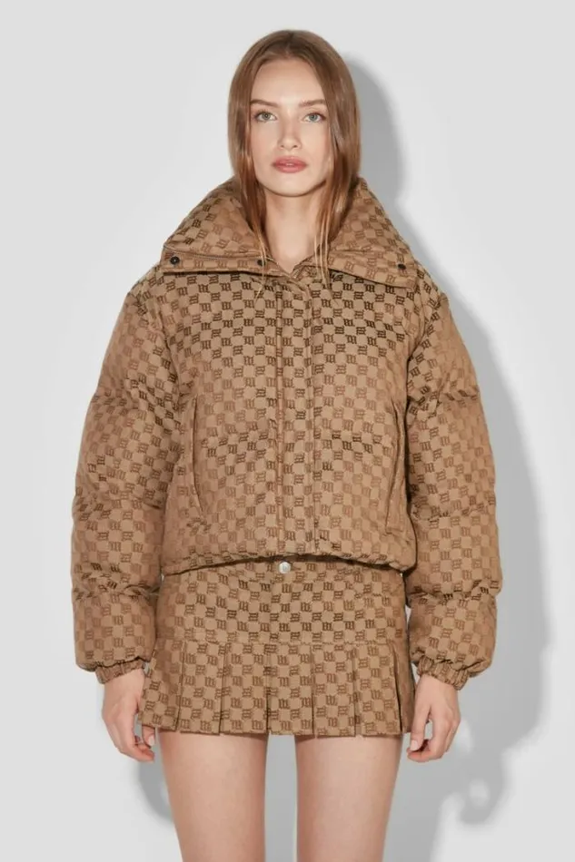 Women Biscotto Jacquard Monogram Puffer Jacket MISBHV Outerwear