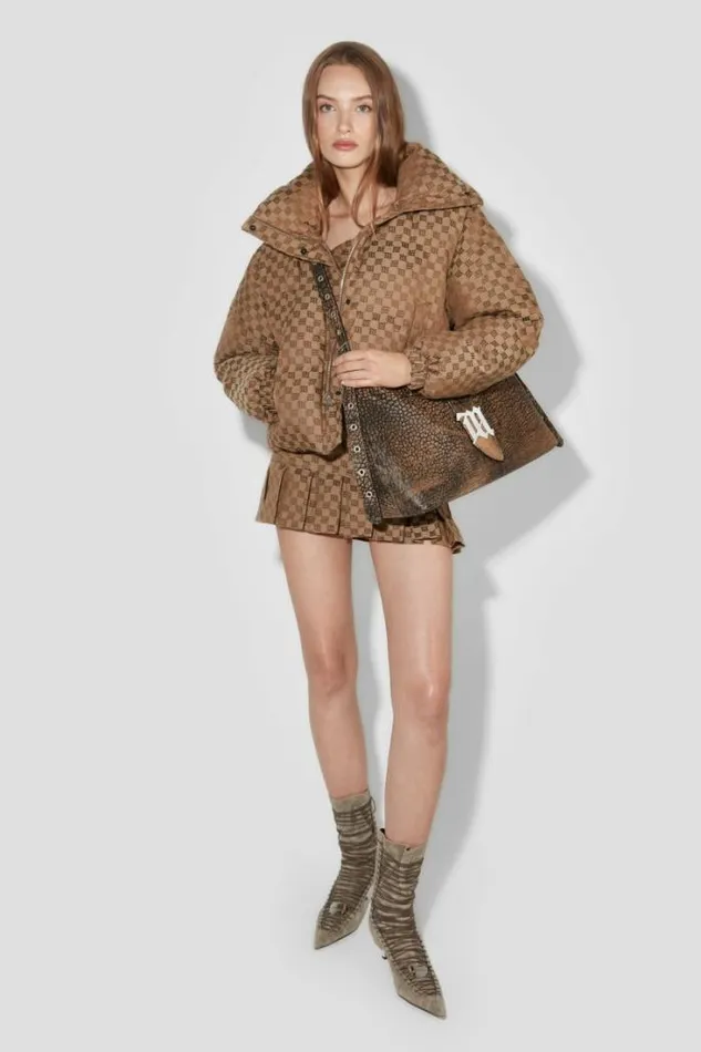 Women Biscotto Jacquard Monogram Puffer Jacket MISBHV Outerwear