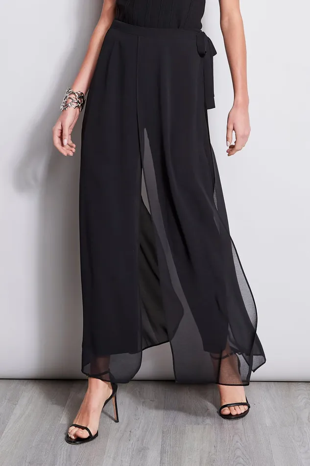 Women Bottoms Elie Tahari Overlay Pant Black