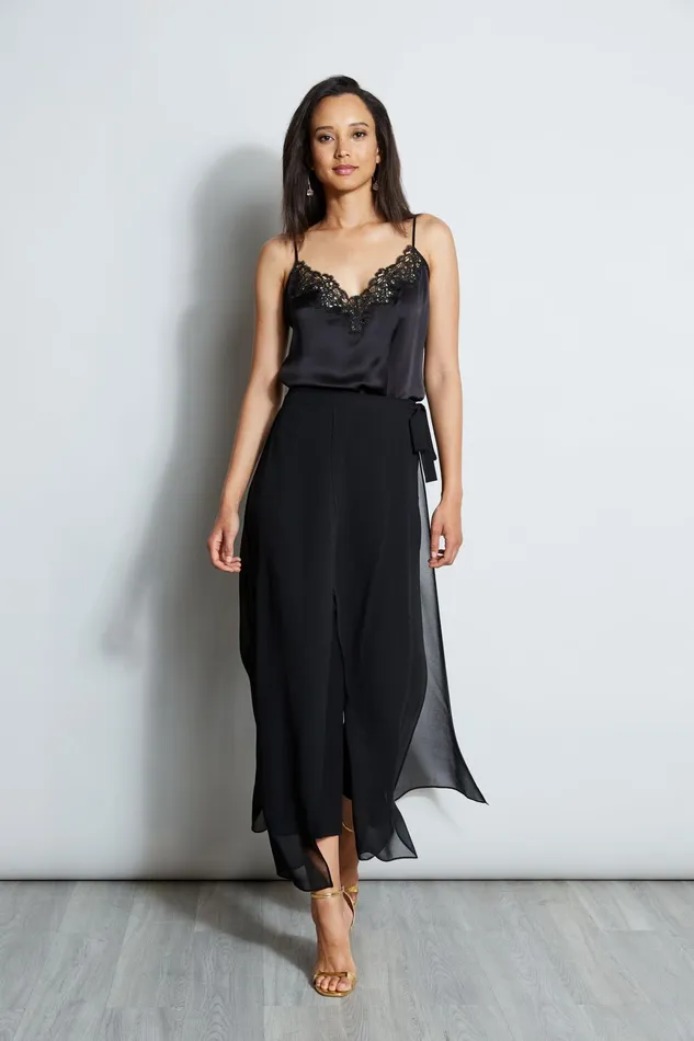 Women Bottoms Elie Tahari Overlay Pant Black