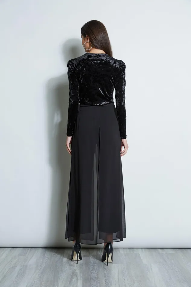 Women Bottoms Elie Tahari Overlay Pant Black