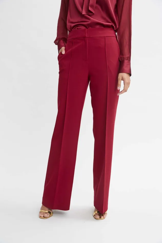 Women Bottoms Elie Tahari Wide Leg Pant Sangria