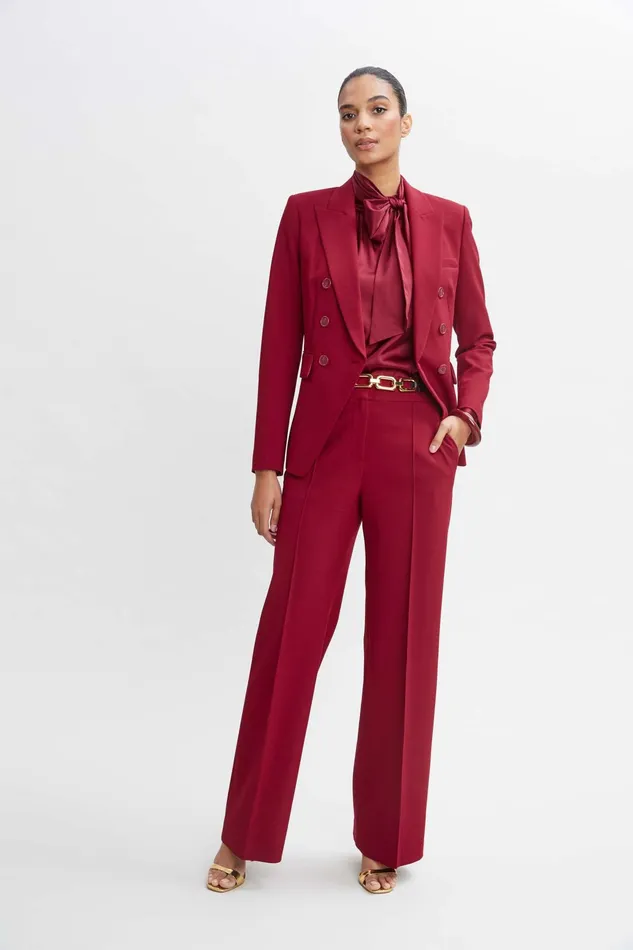 Women Bottoms Elie Tahari Wide Leg Pant Sangria