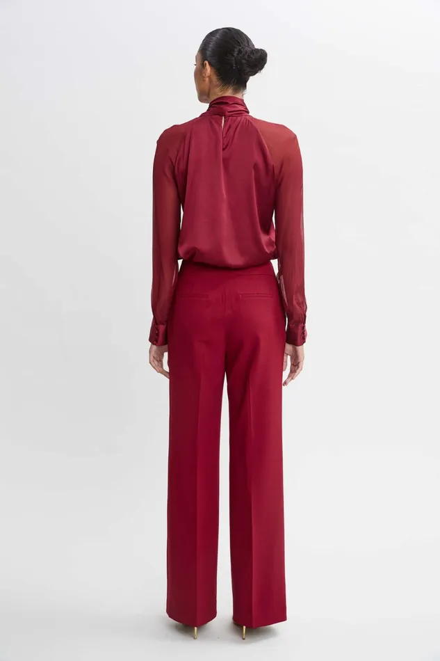 Women Bottoms Elie Tahari Wide Leg Pant Sangria