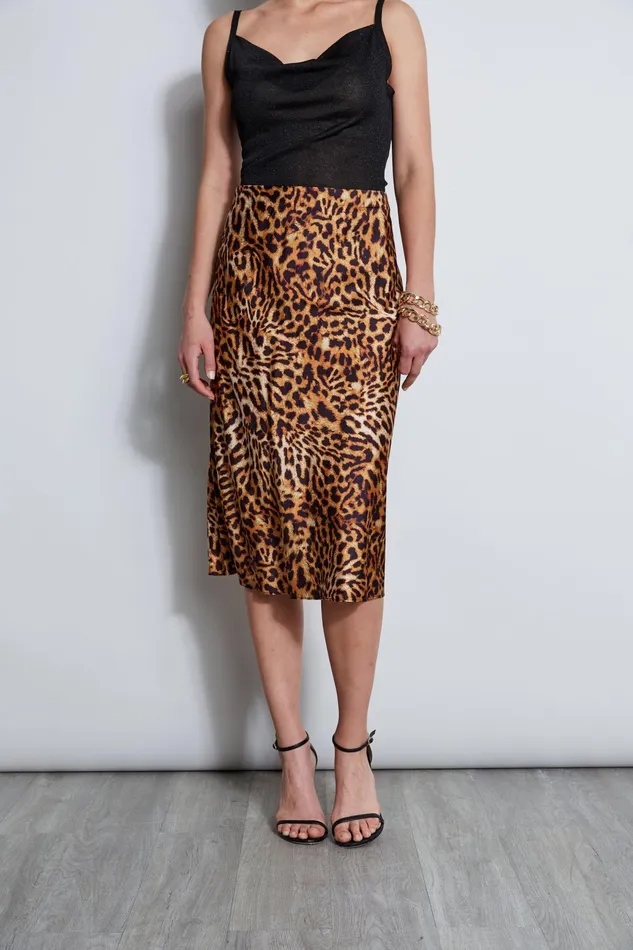 Women Bottoms Elie Tahari Wildcat Slip Midi Skirt Multi