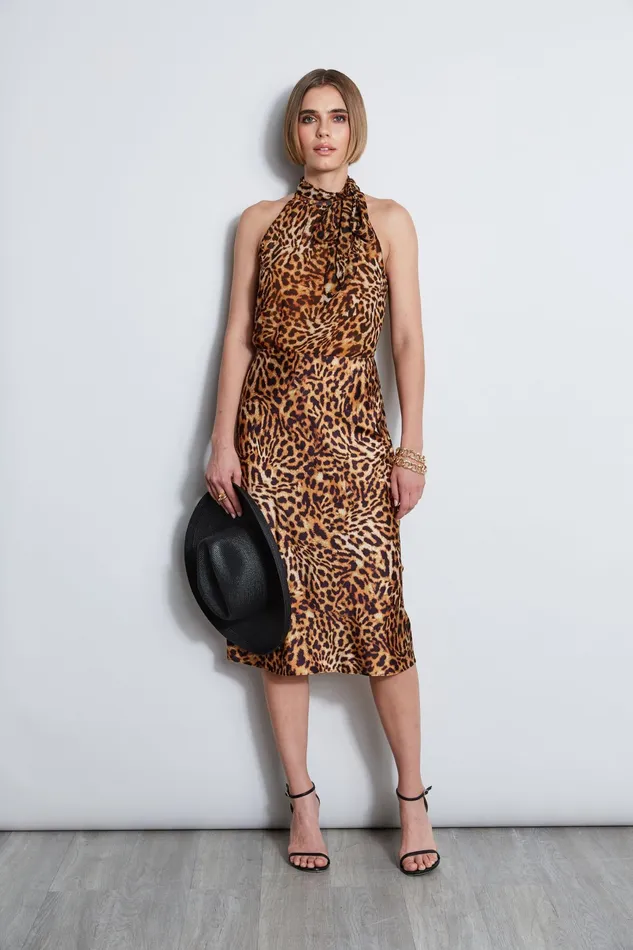 Women Bottoms Elie Tahari Wildcat Slip Midi Skirt Multi