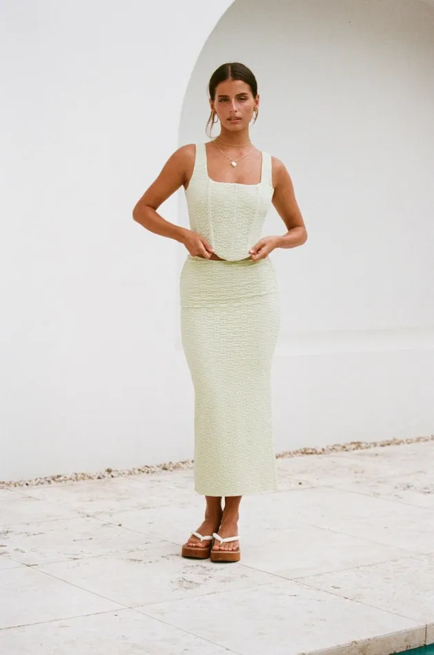 Women Bottoms SABO SKIRT Jhoselle Midi Skirt 8211 Green