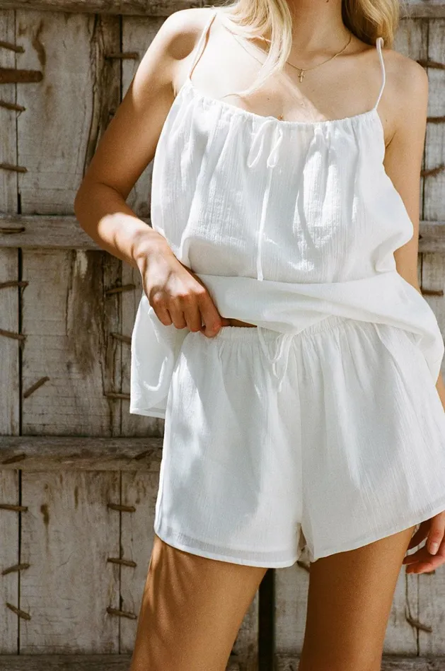 Women Bottoms SABO SKIRT Kimora Shorts 8211 White