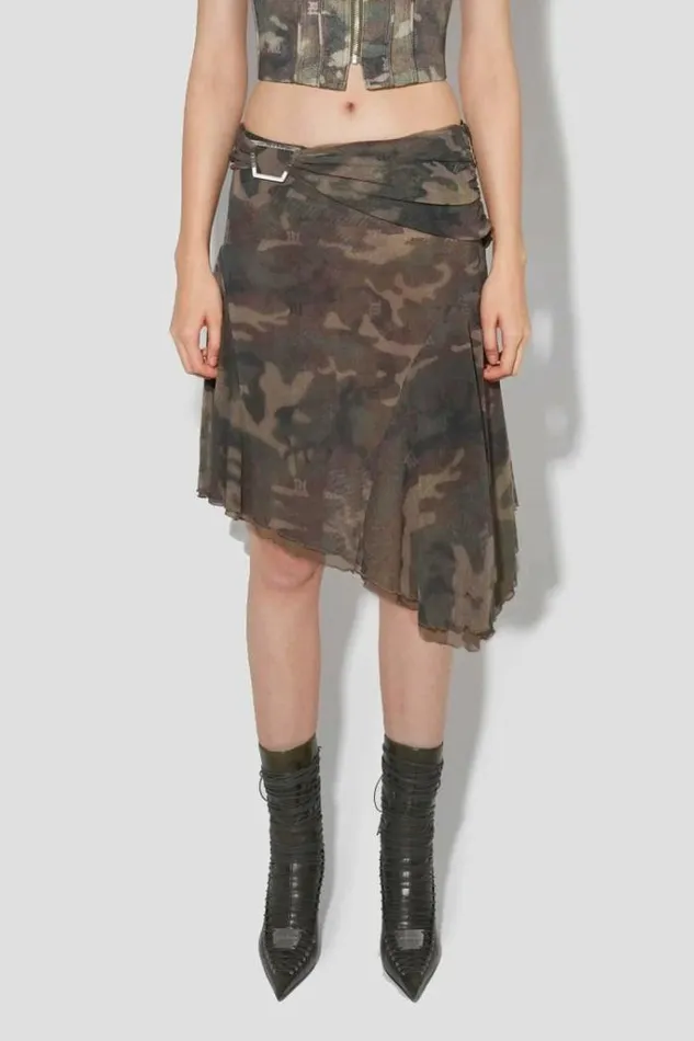 Women Camo Mesh Midi Skirt MISBHV Skirts