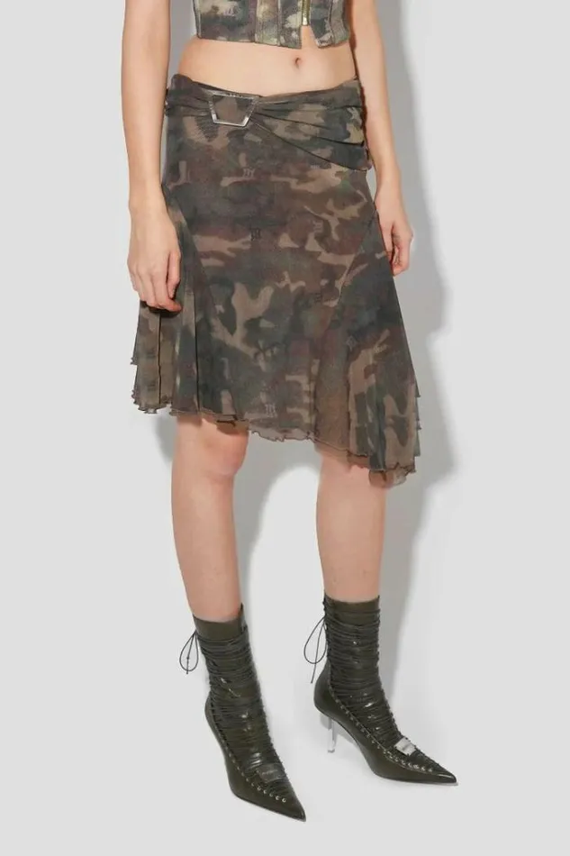 Women Camo Mesh Midi Skirt MISBHV Skirts