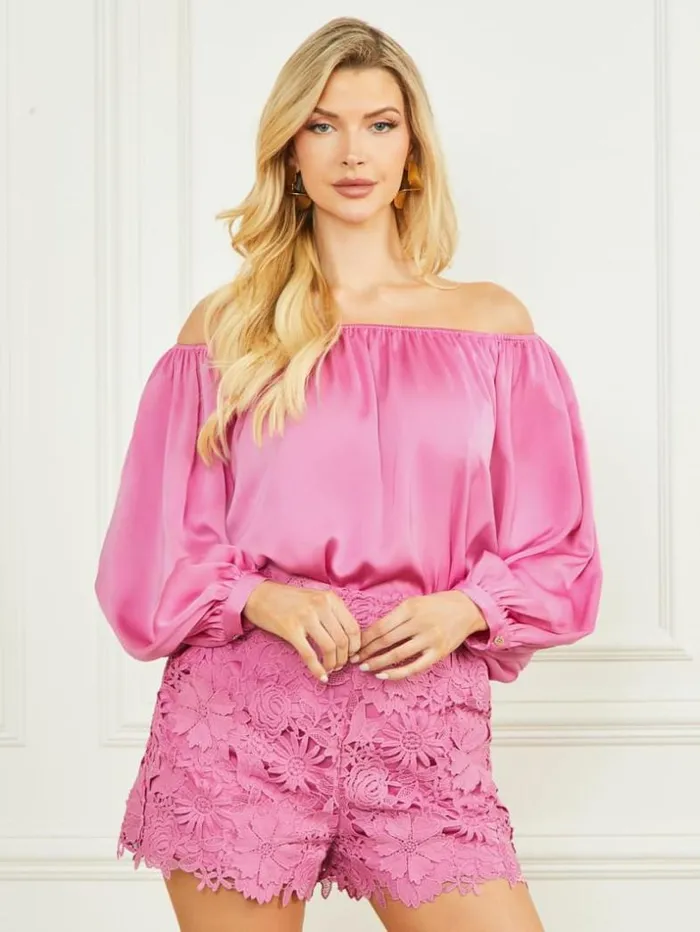Women Candice OfftheShoulder Top Rocker Rouge Marciano Tops And Sweaters Women Candice OfftheShoulder Top Rocker Rouge Marciano Tops And Sweaters