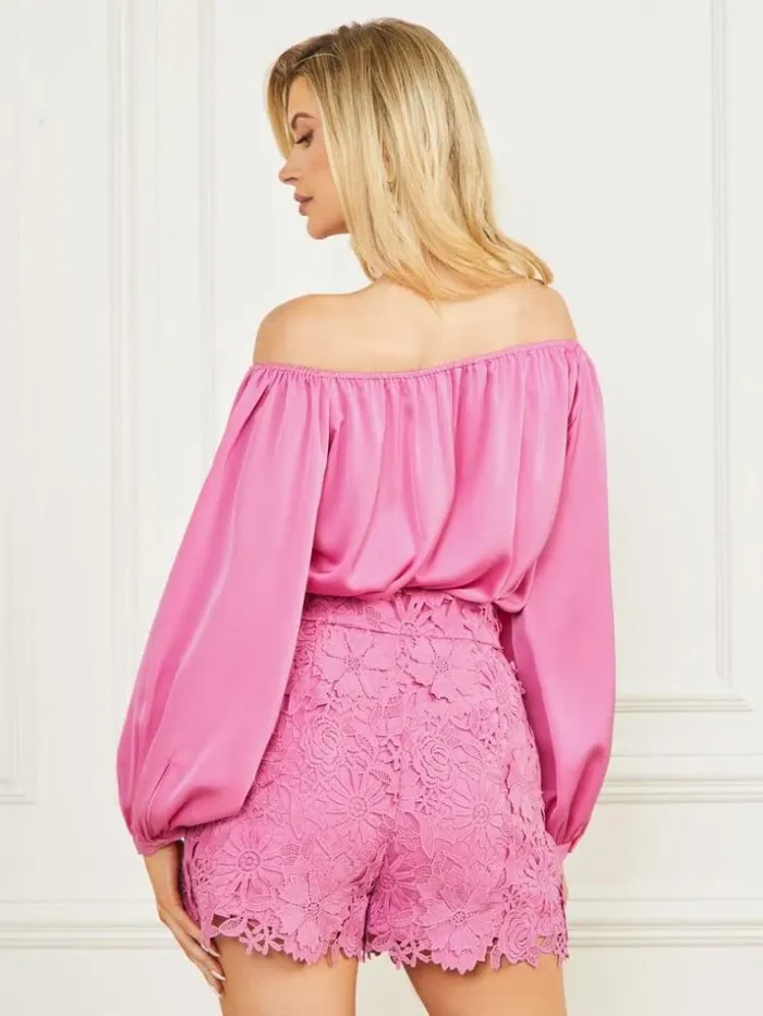 Women Candice OfftheShoulder Top Rocker Rouge Marciano Tops And Sweaters Women Candice OfftheShoulder Top Rocker Rouge Marciano Tops And Sweaters