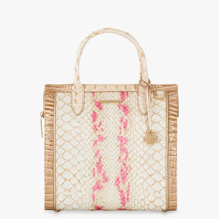 Women Caroline Apricot Rose Valentia Brahmin Satchels Chevron
