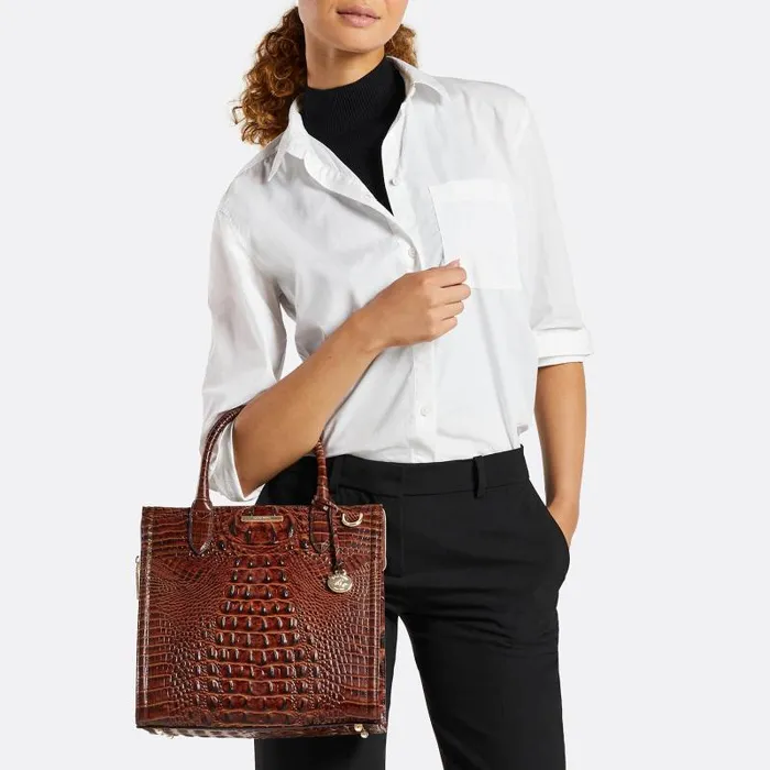 Women Caroline Apricot Rose Valentia Brahmin Satchels Chevron Women Caroline Apricot Rose Valentia Brahmin Satchels Chevron