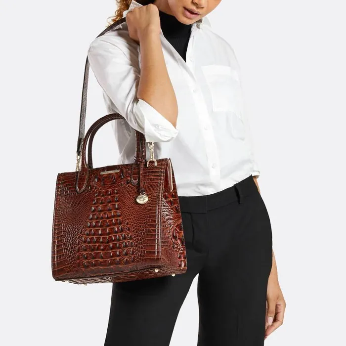 Women Caroline Apricot Rose Valentia Brahmin Satchels Chevron Women Caroline Apricot Rose Valentia Brahmin Satchels Chevron