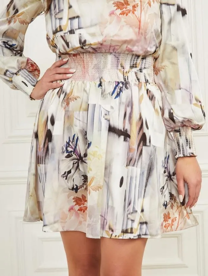Women Clelia Dress Spring Breeze Print Marciano Dresses Women Clelia Dress Spring Breeze Print Marciano Dresses