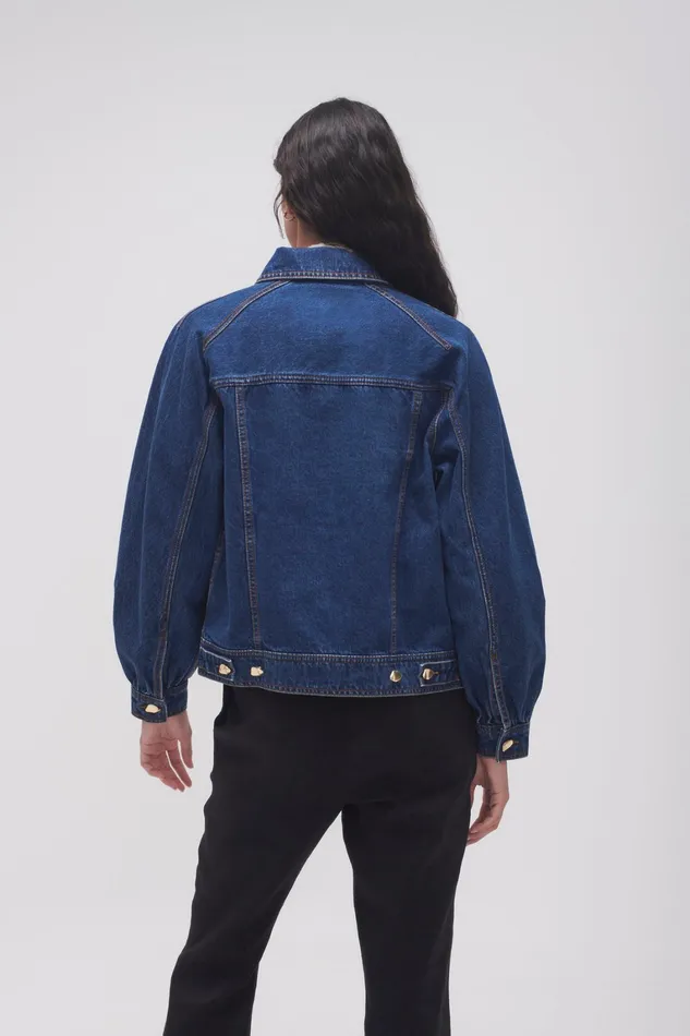 Women Denim Aje Colorado Denim Jacket Washed Indigo