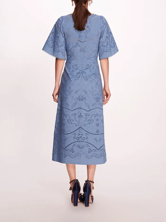 Women Dhalia Midi Dress Blue Marchesa Marchesa Rosa