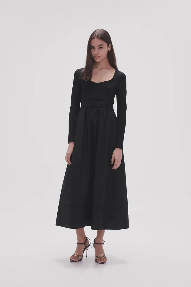 Women Dresses Aje Audrey Knit Midi Dress Black