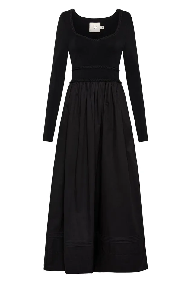 Women Dresses Aje Audrey Knit Midi Dress Black