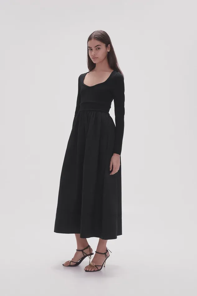 Women Dresses Aje Audrey Knit Midi Dress Black