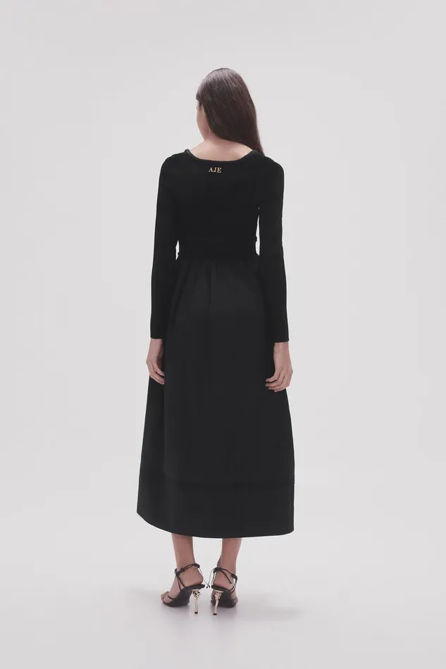 Women Dresses Aje Audrey Knit Midi Dress Black