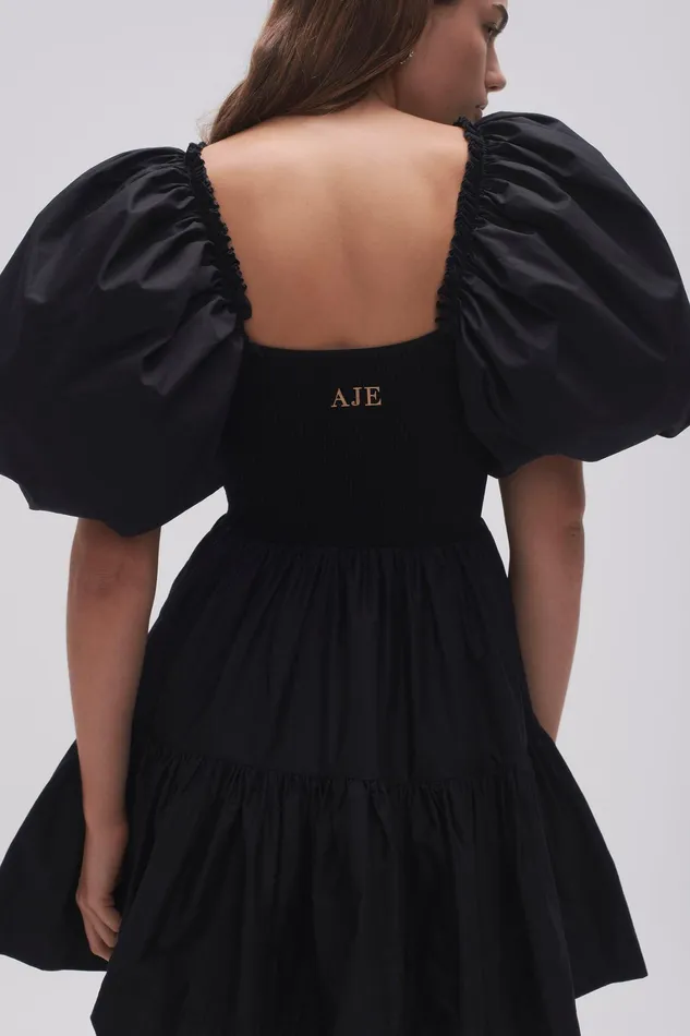 Women Dresses Aje Casa Puff Sleeve Mini Dress Black
