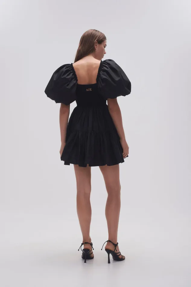 Women Dresses Aje Casa Puff Sleeve Mini Dress Black