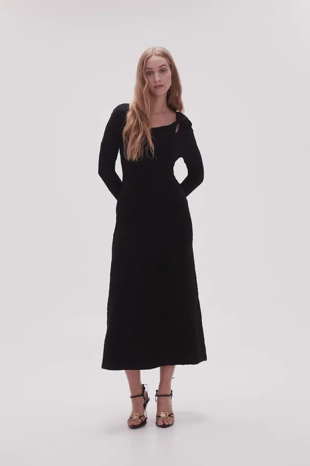 Women Dresses Aje Celeste Twist Knit Midi Dress Black