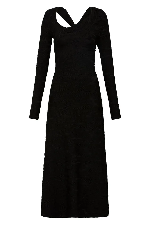 Women Dresses Aje Celeste Twist Knit Midi Dress Black