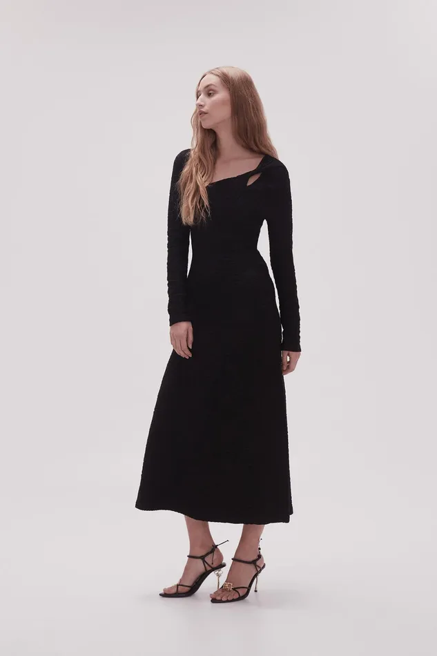 Women Dresses Aje Celeste Twist Knit Midi Dress Black