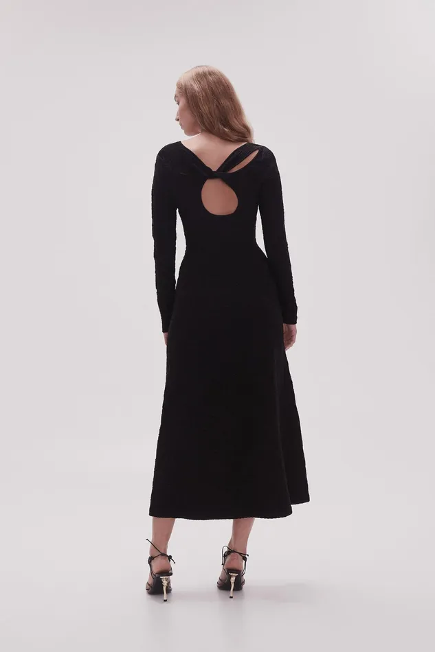 Women Dresses Aje Celeste Twist Knit Midi Dress Black