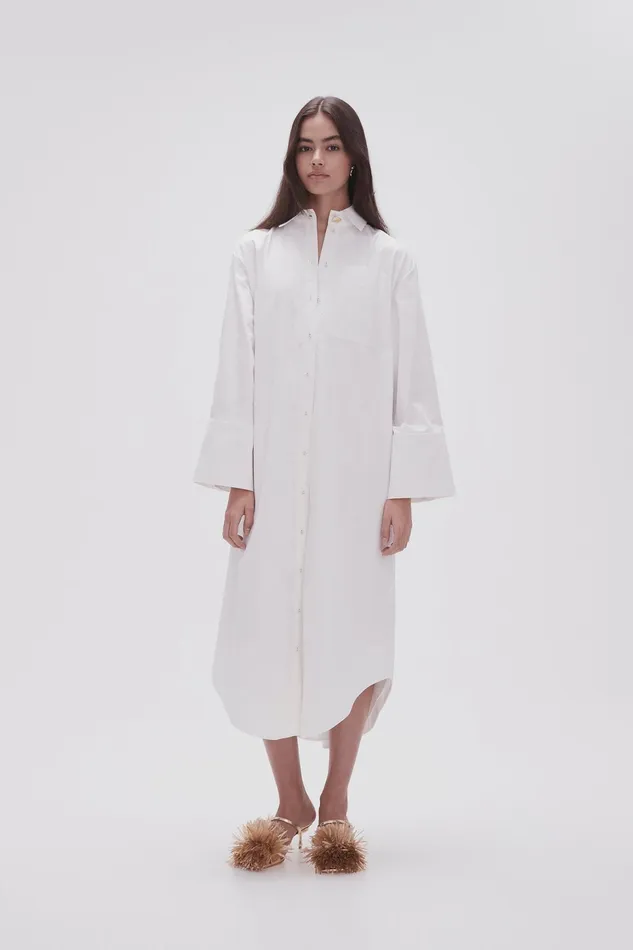 Women Dresses Aje Coexistance Twisted Midi Dress Ivory