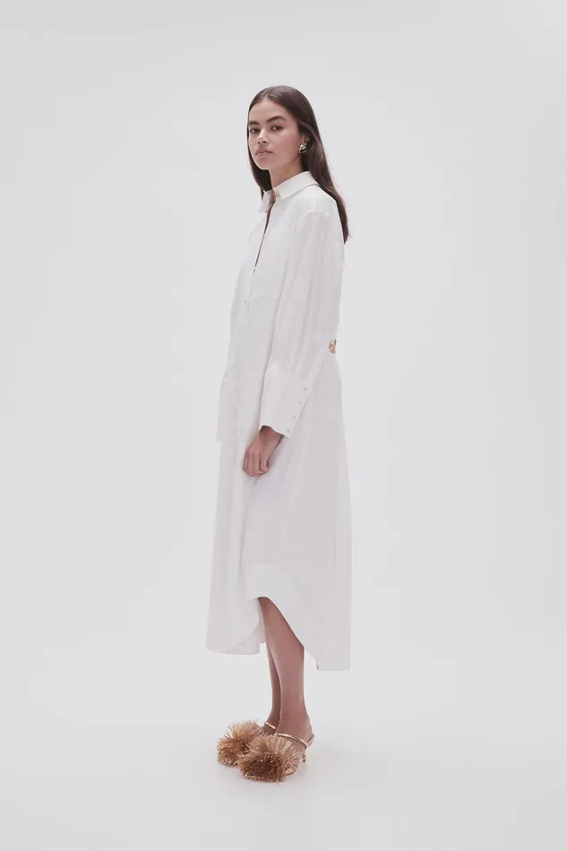 Women Dresses Aje Coexistance Twisted Midi Dress Ivory