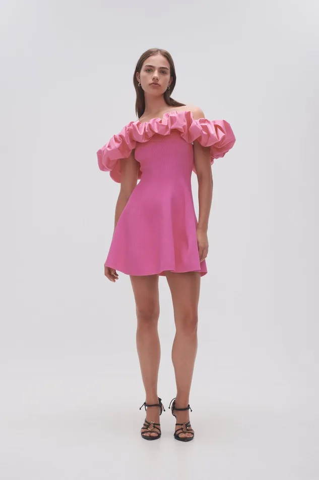 Women Dresses Aje Eldora Mini Dress Protea Pink