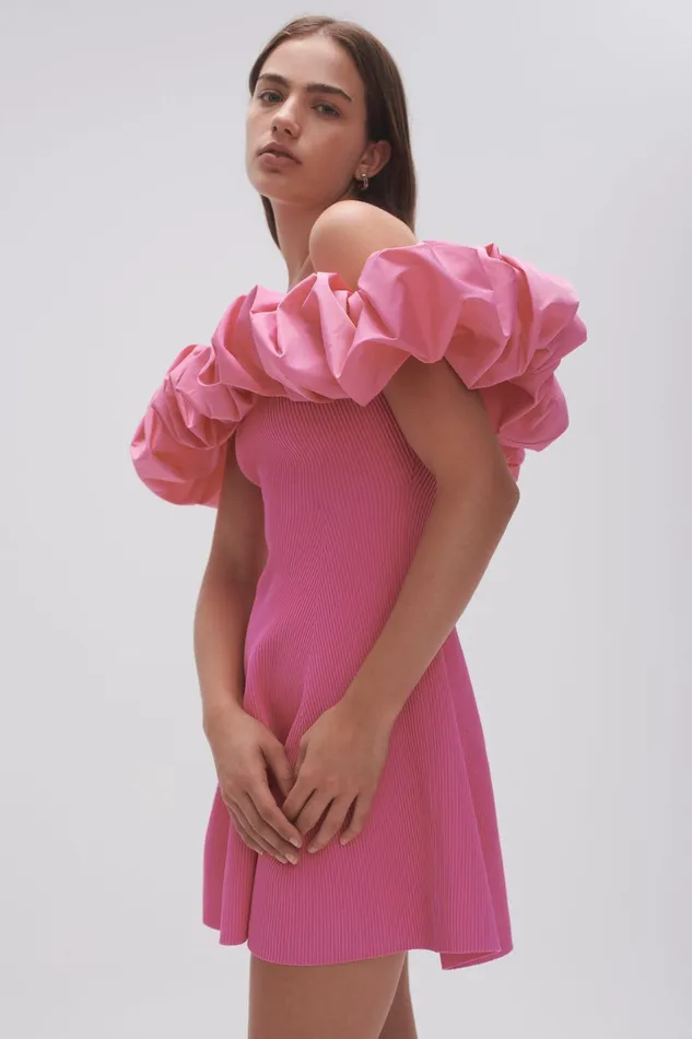 Women Dresses Aje Eldora Mini Dress Protea Pink