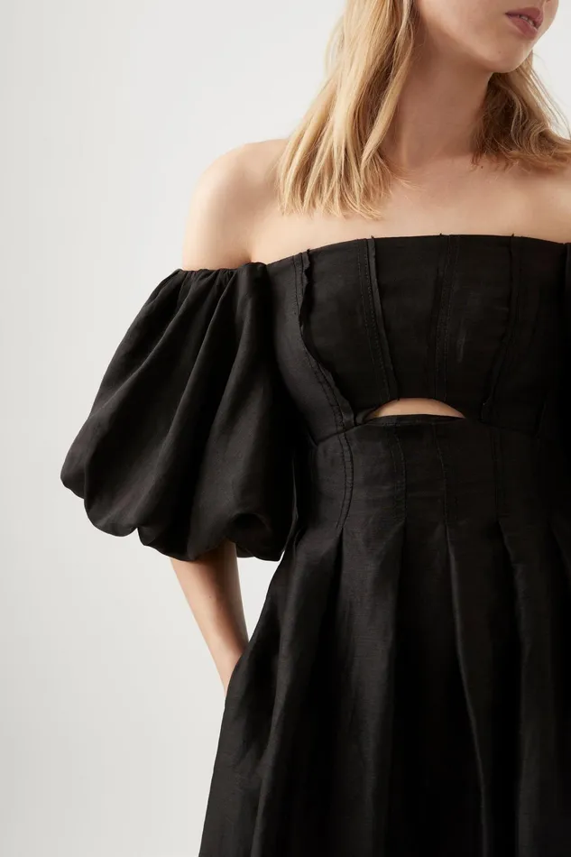 Women Dresses Aje Eugenie Off Shoulder Midi Dress Black