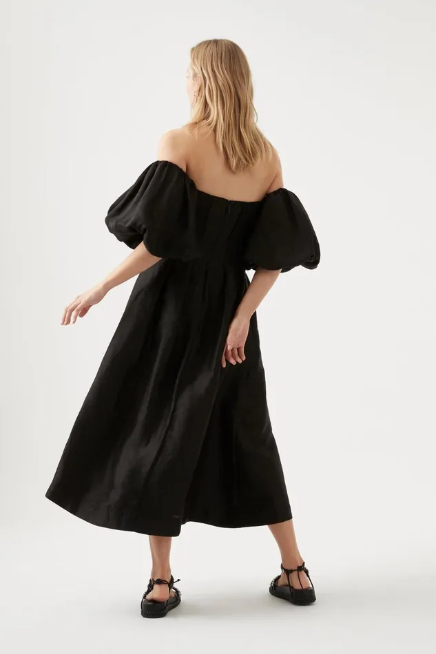 Women Dresses Aje Eugenie Off Shoulder Midi Dress Black