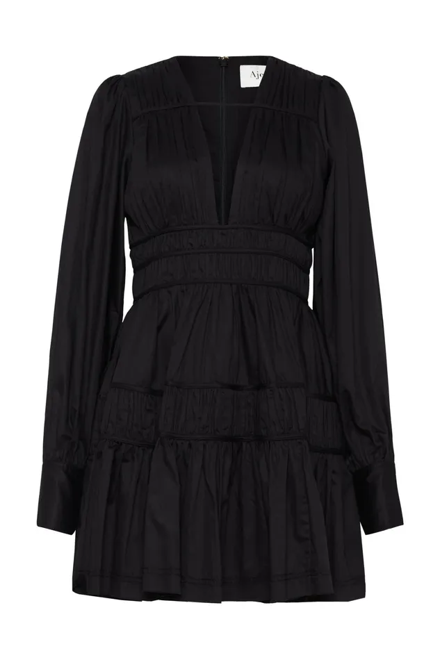 Women Dresses Aje Fallingwater Gathered Mini Dress Black
