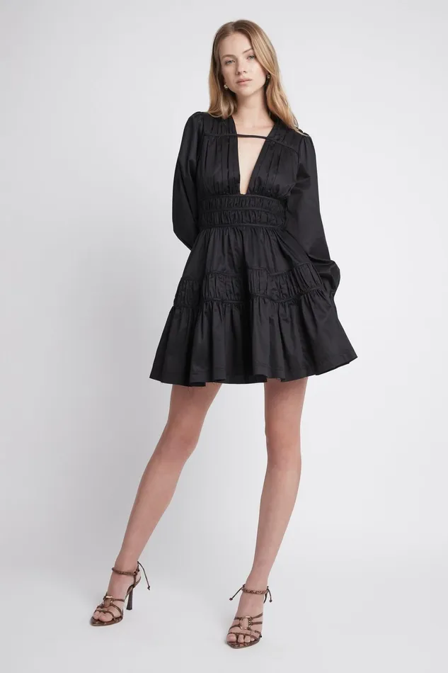 Women Dresses Aje Fallingwater Gathered Mini Dress Black