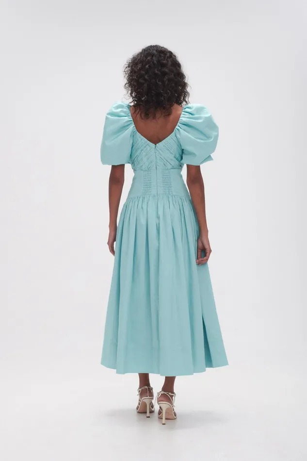 Women Dresses Aje Gabrielle Plunge Midi Dress Spearmint Blue