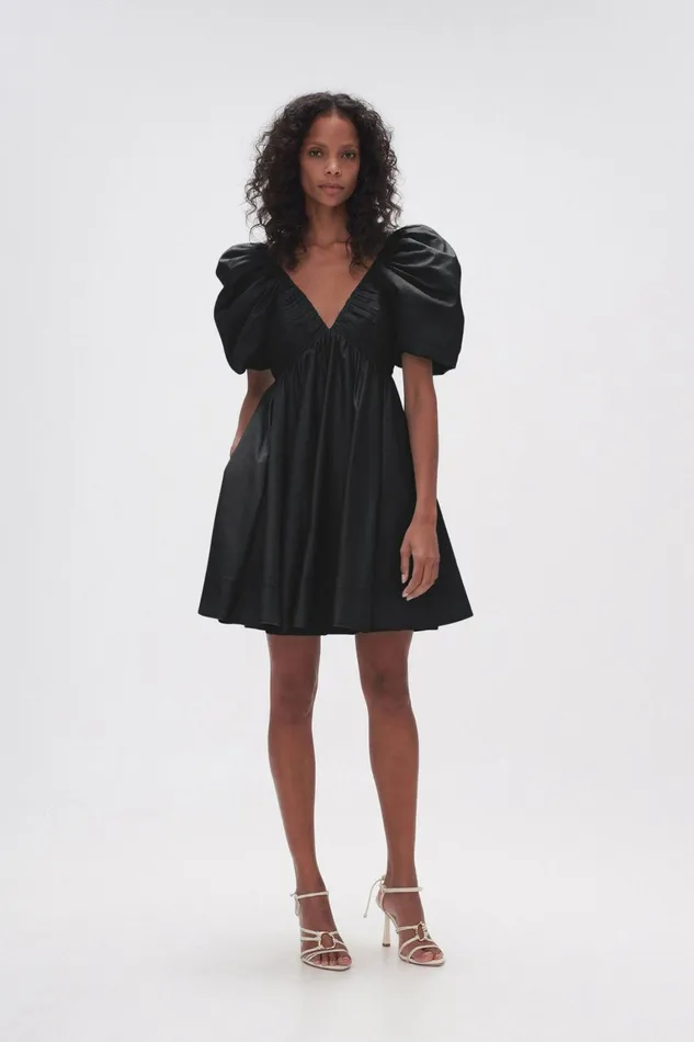 Women Dresses Aje Gabrielle Plunge Mini Dress Black