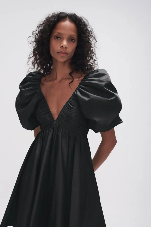 Women Dresses Aje Gabrielle Plunge Mini Dress Black