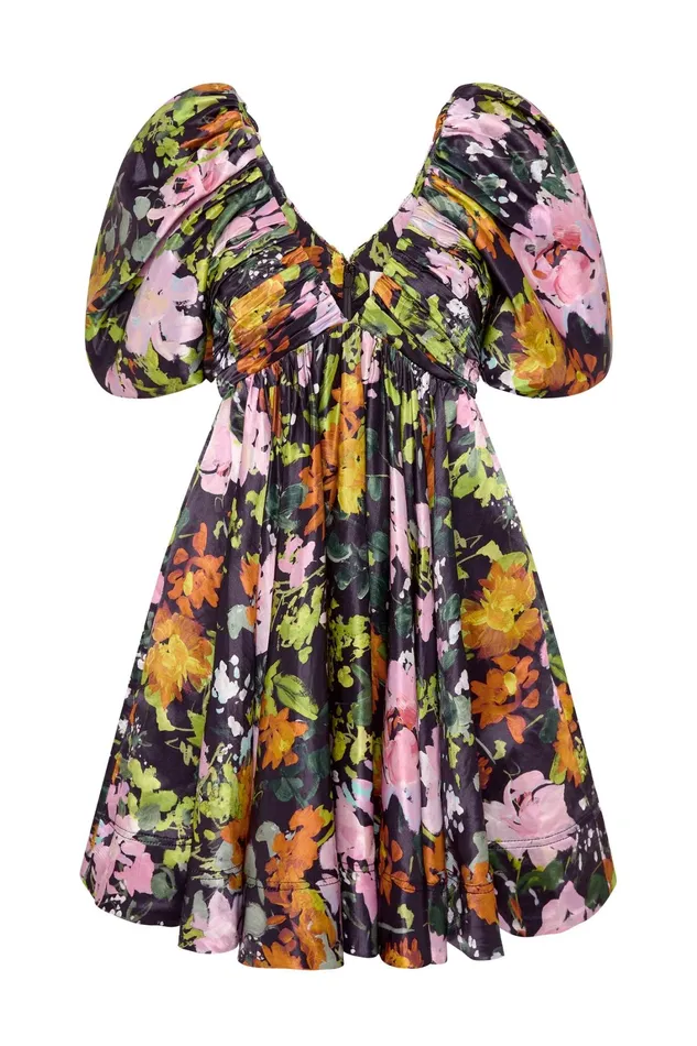 Women Dresses Aje Gabrielle Plunge Mini Dress Midnight Floral