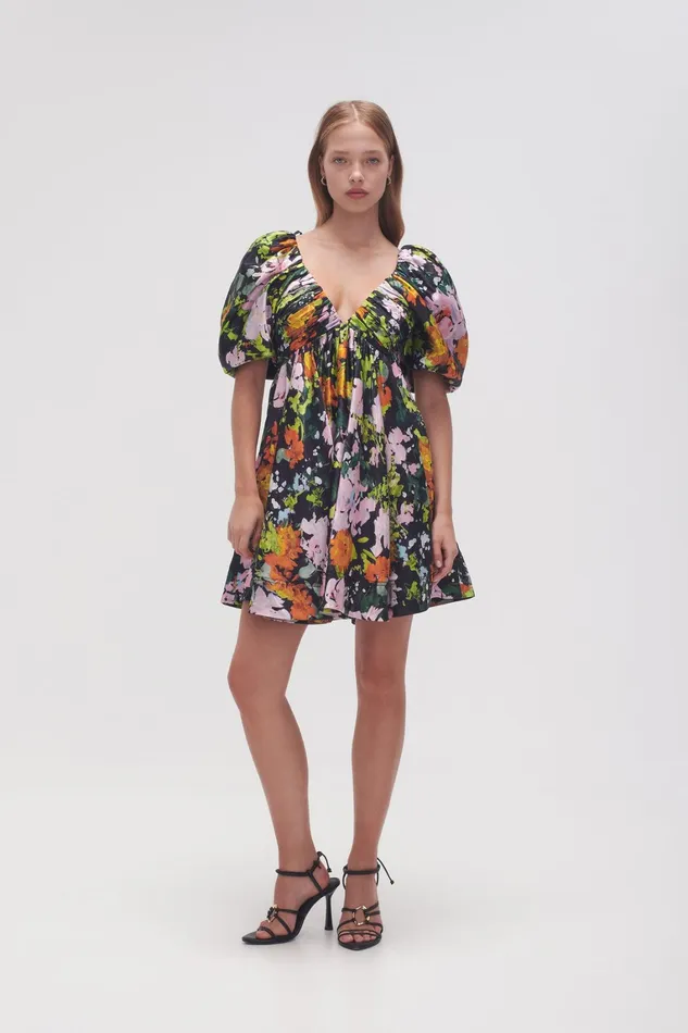 Women Dresses Aje Gabrielle Plunge Mini Dress Midnight Floral