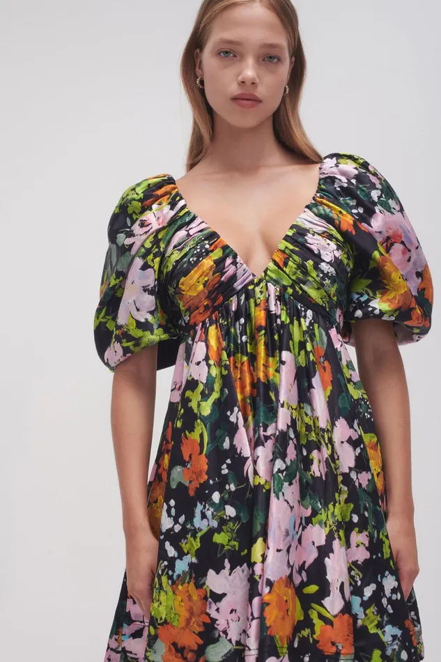 Women Dresses Aje Gabrielle Plunge Mini Dress Midnight Floral
