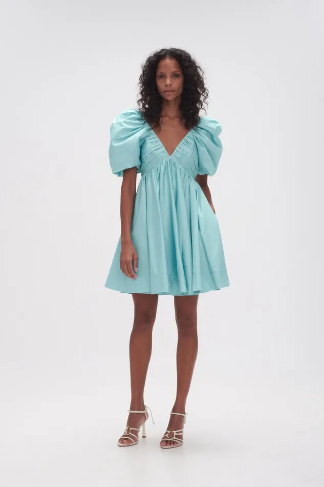 Women Dresses Aje Gabrielle Plunge Mini Dress Spearmint Blue