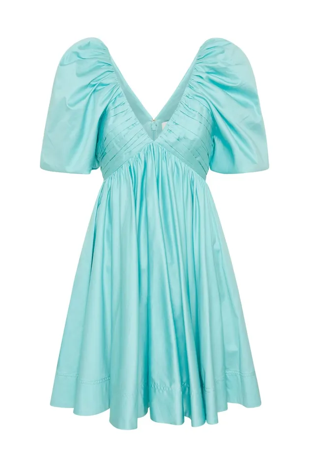 Women Dresses Aje Gabrielle Plunge Mini Dress Spearmint Blue