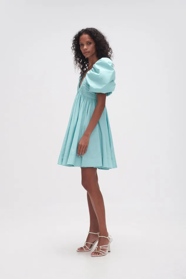 Women Dresses Aje Gabrielle Plunge Mini Dress Spearmint Blue